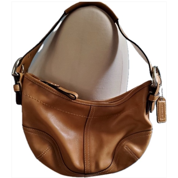 Coach Handbags - Coach shoulder bag ~ tan with silver tone  hardware & hang tag.